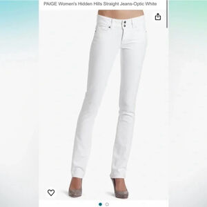 Paige NEW Hidden Hills Straight Jeans Denim Pants sz 28 NWOT Optic White Classic